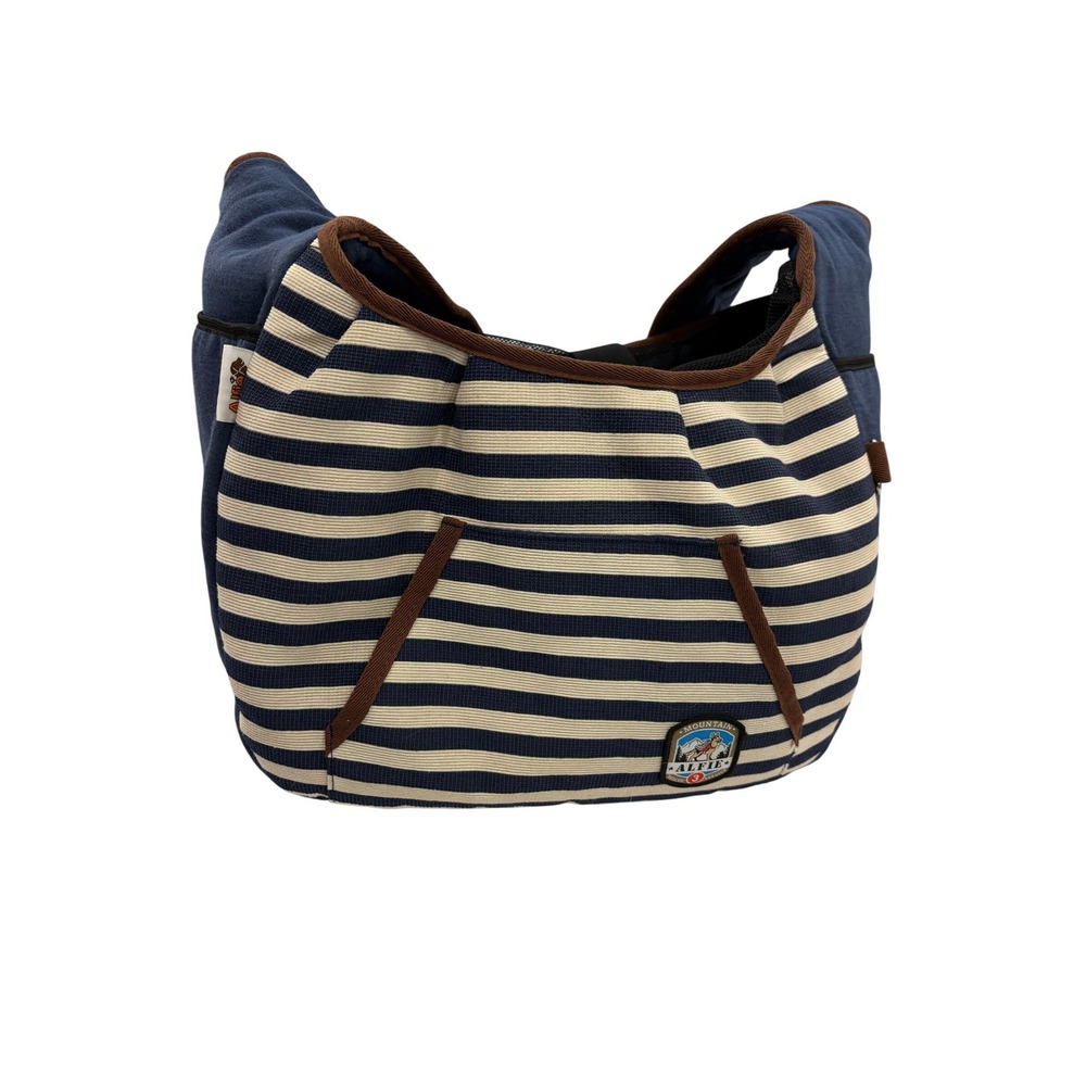 Alfie 3 Pet Sling Carrier Small Unisex Navy Striped Padded Strap Mesh Dog Travel